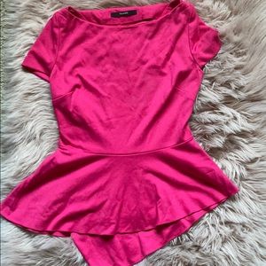 Tahari asymmetrical peplum top